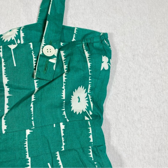 Emily and Fin Green Floral Button-Down Dress, sweetheart neckline, size M - Picture 6 of 7